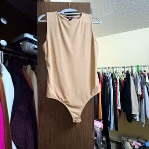 Express Beige Sleeveless Bodysuit